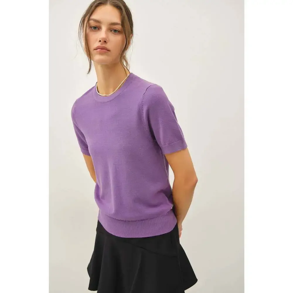 Essential Short Sleeve Sweater Top